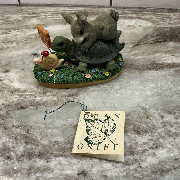 1998 Ltd Ed Charming Tails Fitz & Floyd " Steady Wins The Race" Turtle Bunny - Picture 10 of 11